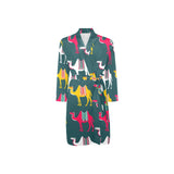 Camel pattern Men's Long Sleeve Belted Night Robe