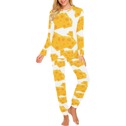 Cheese slice pattern Women's All Over Print Pajama Set