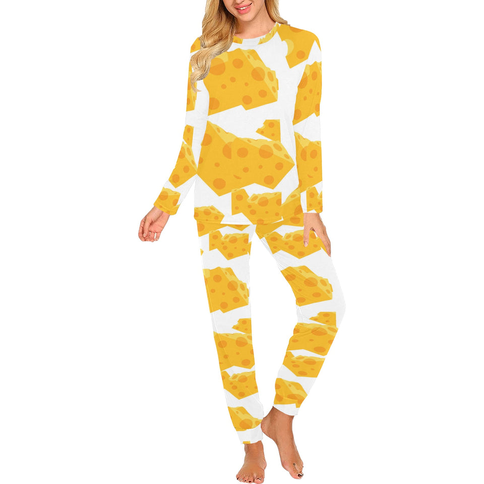 Cheese slice pattern Women's All Over Print Pajama Set