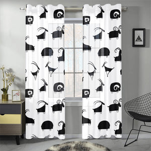 Goat ram pattern Gauze Curtain