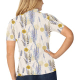 Lavender modern pattern blackground Women's All Over Print Polo Shirt