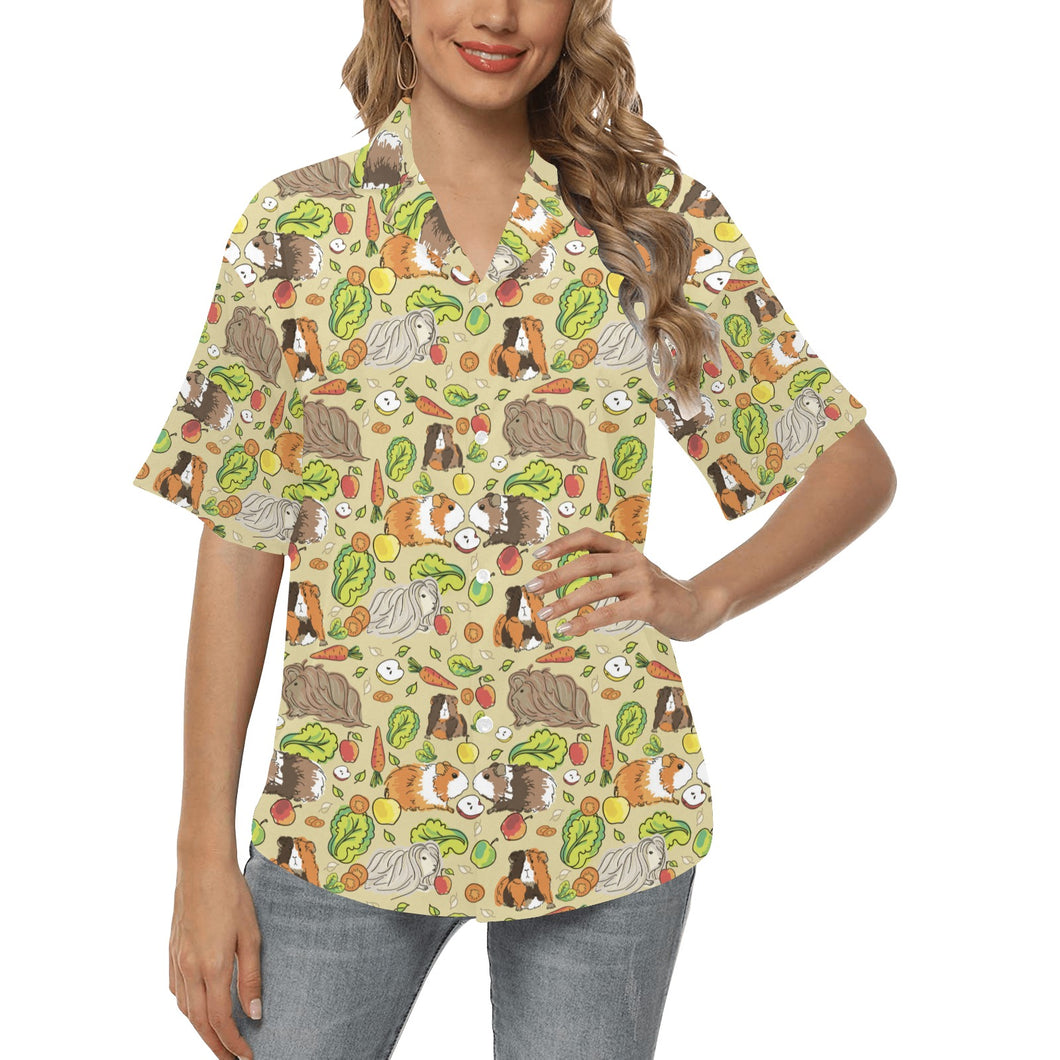 Guinea Pig Pattern Print Design 04 Women's All Over Print Hawaiian Shirt