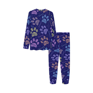Dog Paws Pattern Print Design 02 Kids' Boys' Girls' All Over Print Pajama Set