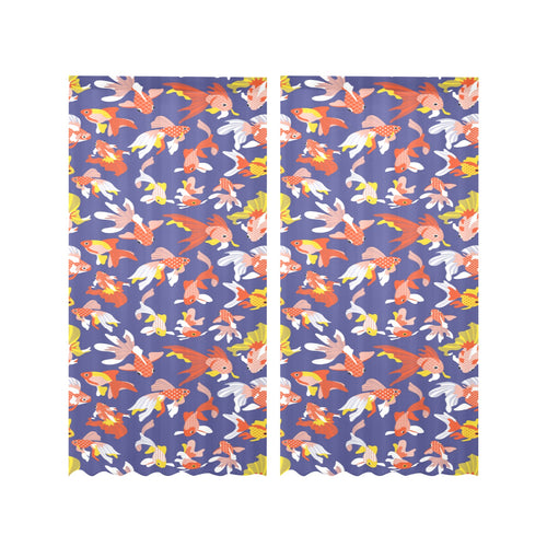 Goldfish Pattern Print Design 04 Gauze Curtain