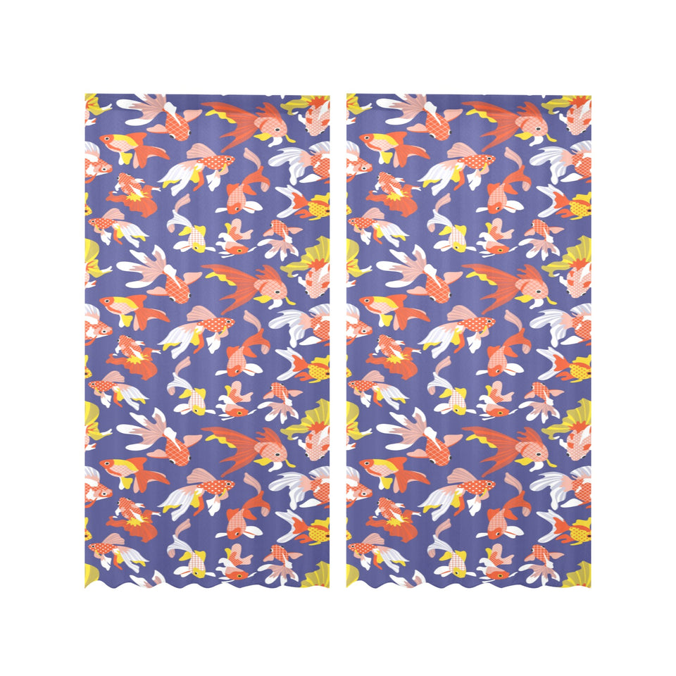 Goldfish Pattern Print Design 04 Gauze Curtain
