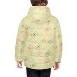 Camera Pattern Print Design 01 Kids' Boys' Girls' Padded Hooded Jacket