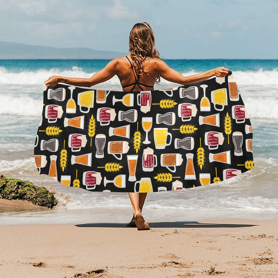 Beer type pattern Beach Towel
