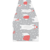 Cute polar bear christmas snow pattern Table Runner