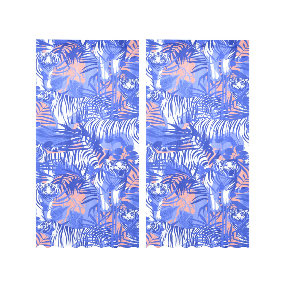 white bengal tigers pattern Gauze Curtain