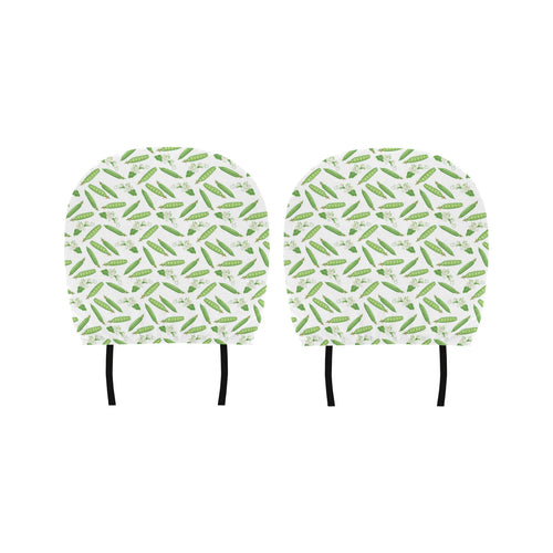 Green Peas Pattern Print Design 04 Car Headrest Cover