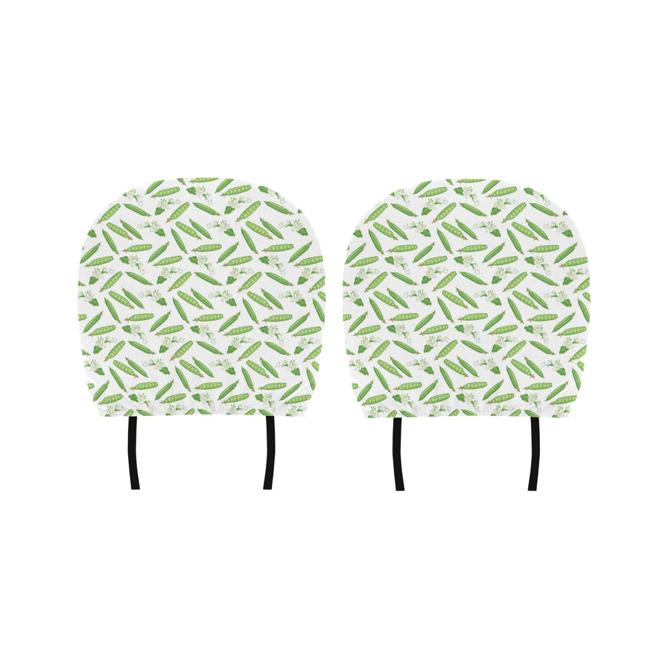 Green Peas Pattern Print Design 04 Car Headrest Cover