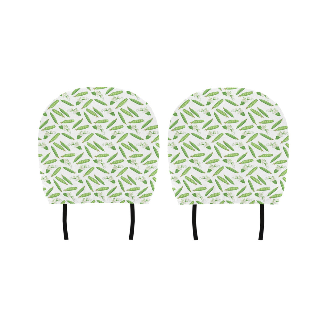 Green Peas Pattern Print Design 04 Car Headrest Cover