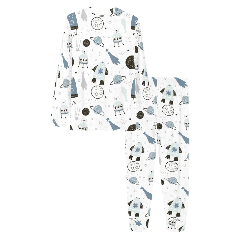 Hand drawn space elements space rocket star planet Women's All Over Print Pajama Set
