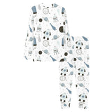 Hand drawn space elements space rocket star planet Women's All Over Print Pajama Set