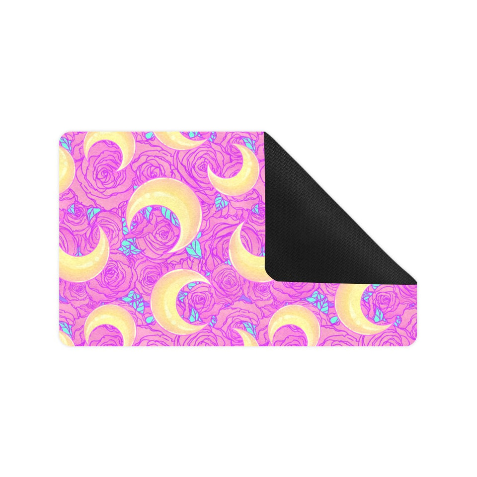 Moon pink rose background Doormat