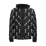 Engine Piston Black Theme Pattern Print Design 03 Men's Padded Hooded Jacket