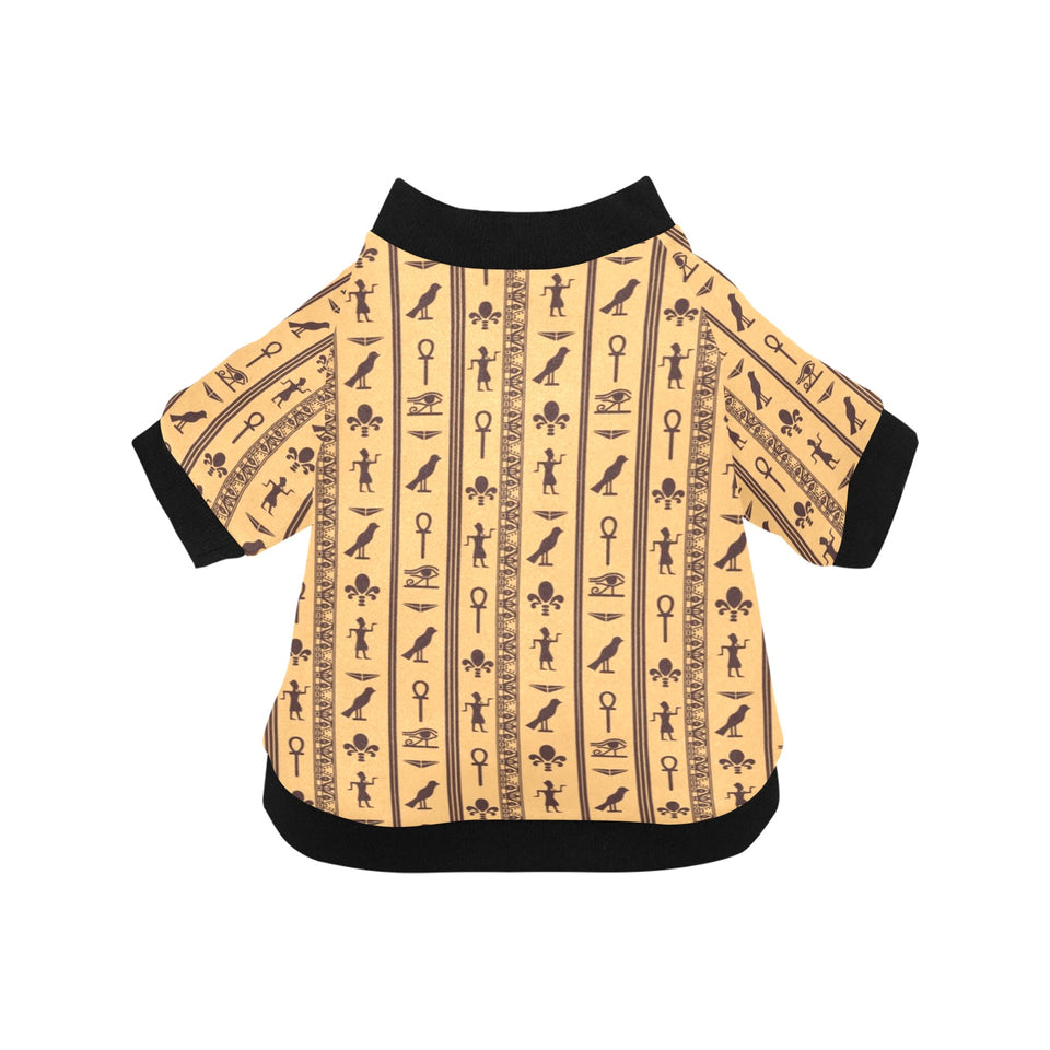 Egypt Hieroglyphics Pattern Print Design 02 All Over Print Pet Dog Round Neck Fuzzy Shirt