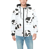 Cute cows pattern Men's Padded Hooded Jacket