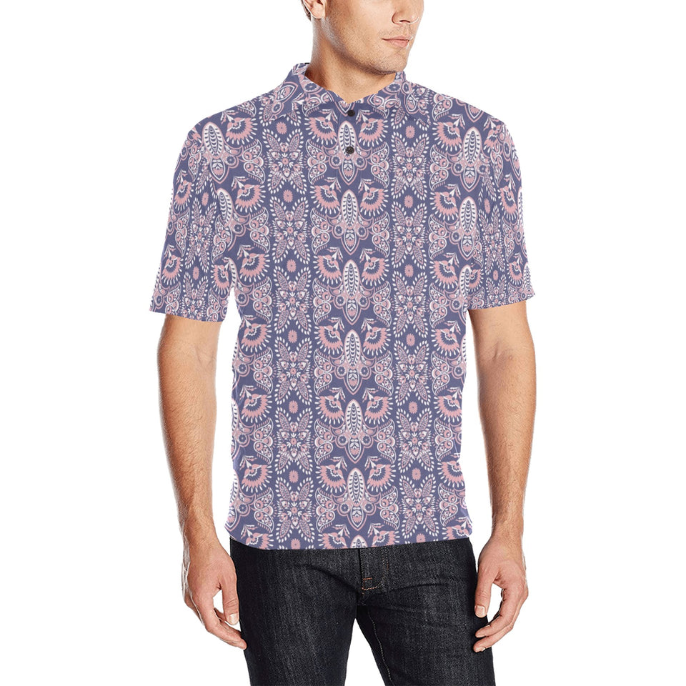 Indian Batik Style pattern Men's All Over Print Polo Shirt
