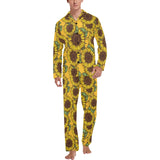 Sunflower pattern Men's Long Pajama Set