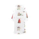 windmill design pattern Blanket Robe with Sleeves