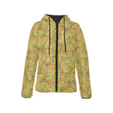 Corn Pattern Print Design 01 Women's Padded Hooded Jacket