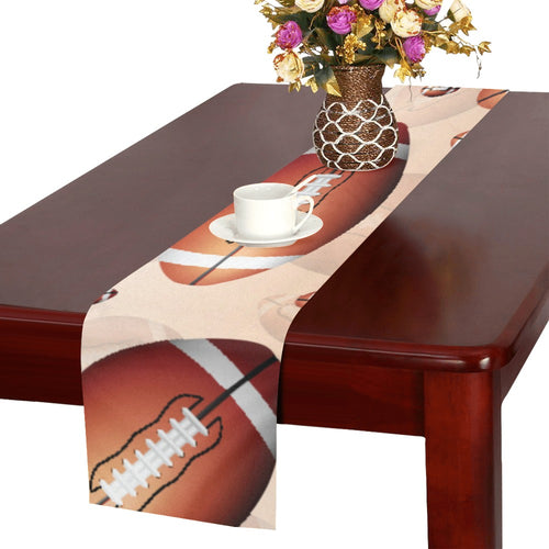 American football ball design pattern Table Runner