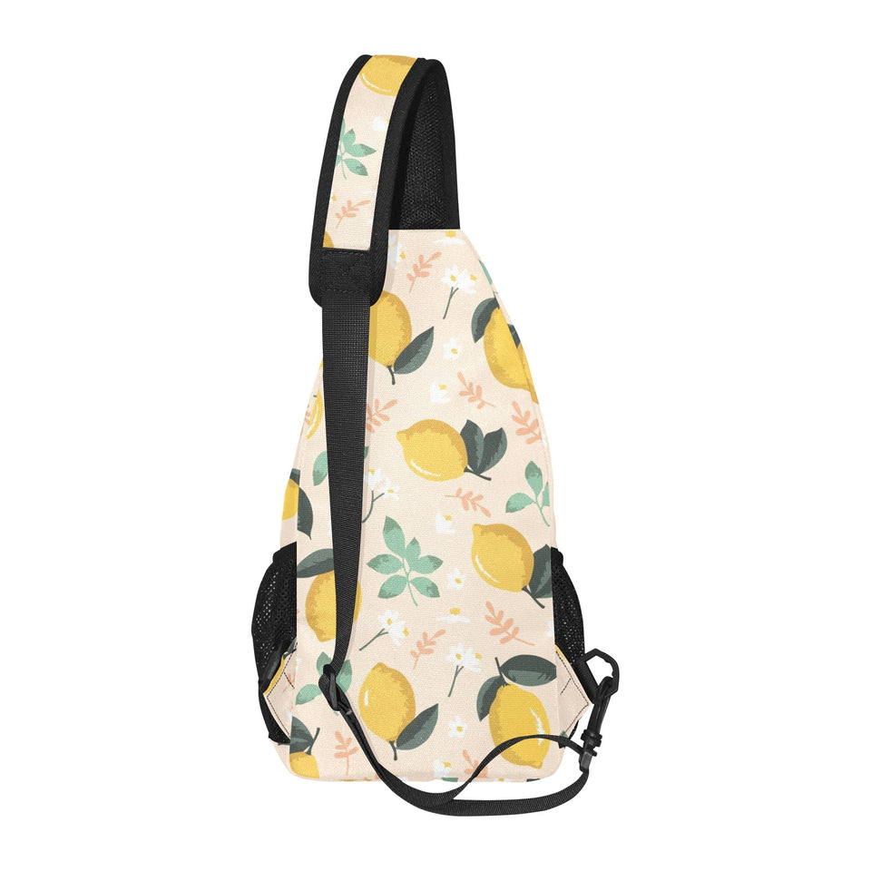 lemon flower leave pattern All Over Print Chest Bag