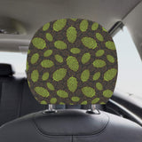 Hop pattern black background Car Headrest Cover