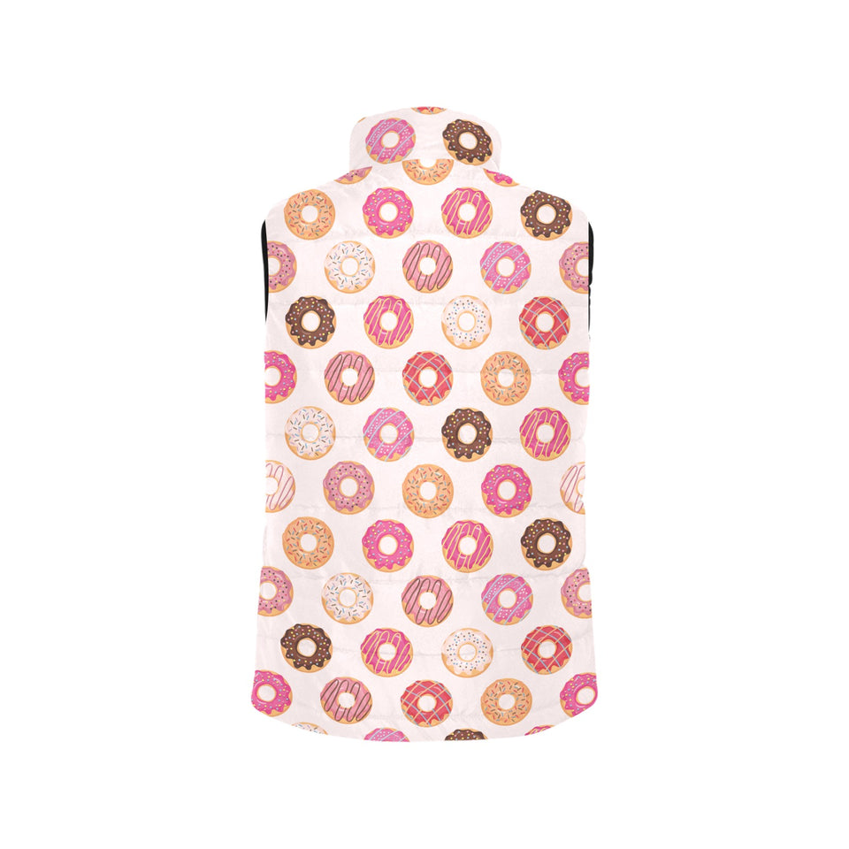 Colorful donut pattern Women's Padded Vest