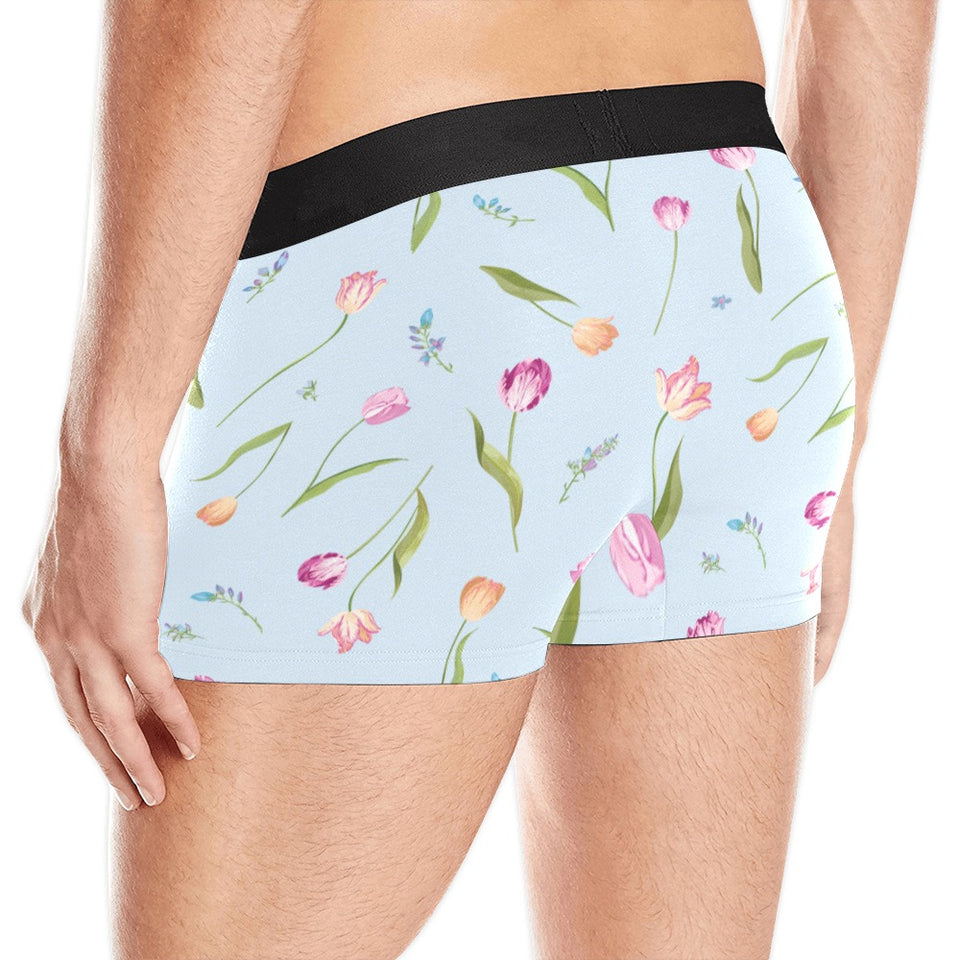 Watercolor Tulips pattern Men's All Over Print Boxer Briefs Men's Underwear