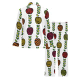 colorful apples leave zebra stripe Men's Long Pajama Set