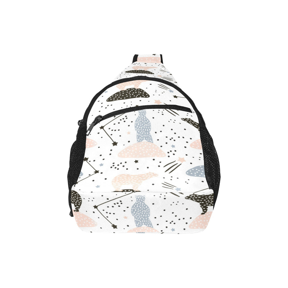 Polar bears star poka dot pattern All Over Print Chest Bag