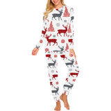 Deer tree snowflakes chrismas pattern Women's All Over Print Pajama Set