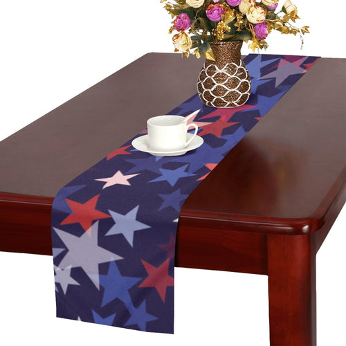 Red blue star pattern Table Runner