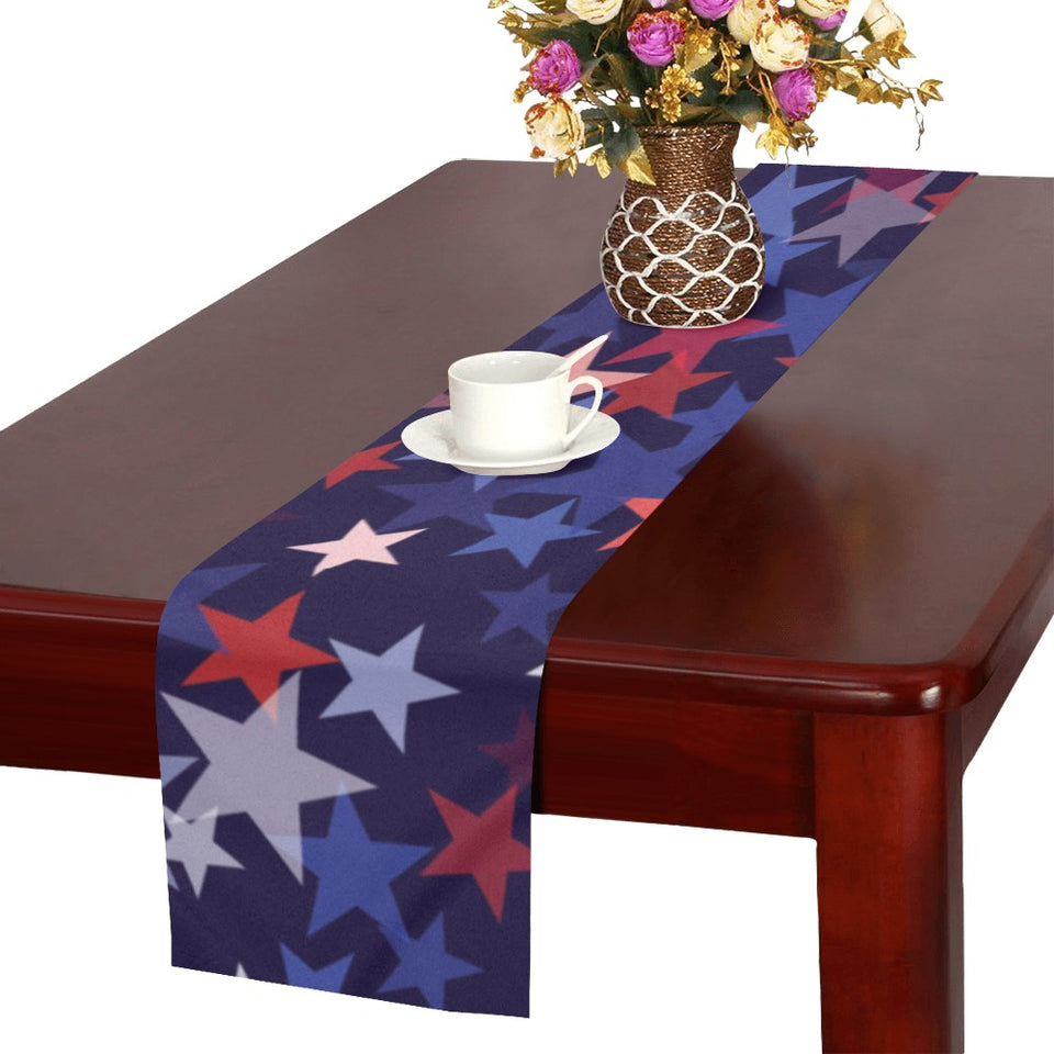 Red blue star pattern Table Runner