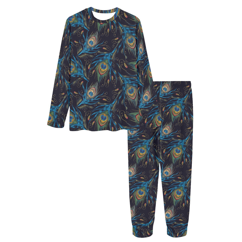 Beautiful peacock feather pattern Women's All Over Print Pajama Set