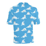 Cute sea lion seal pattern background Men's All Over Print Polo Shirt