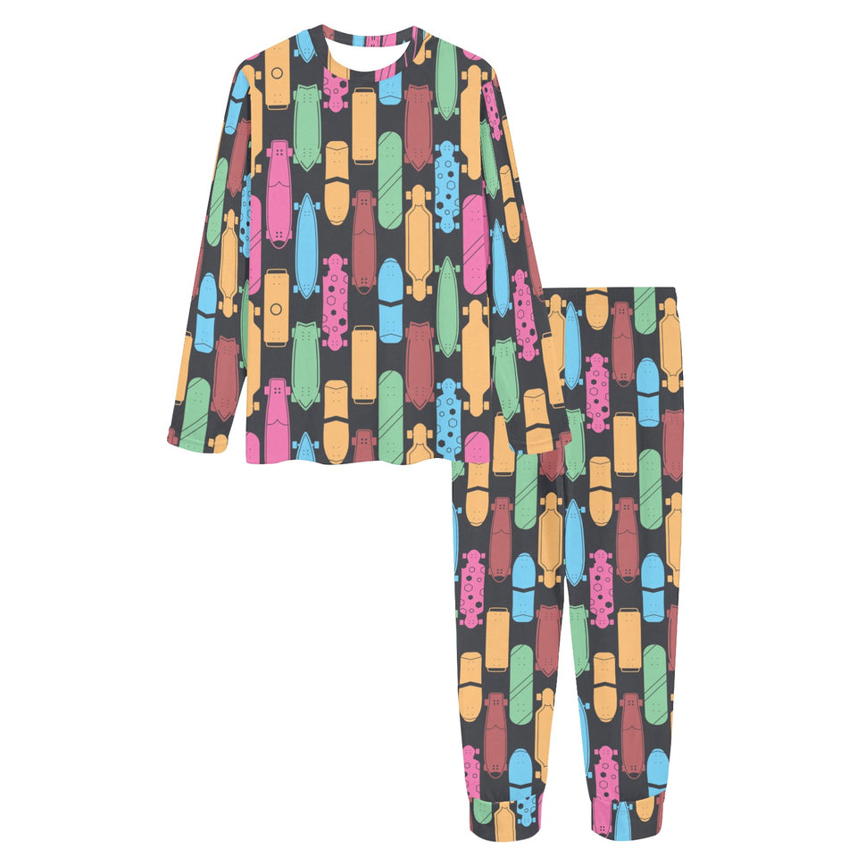 Skate Board Pattern Print Design 02 Women's All Over Print Pajama Set