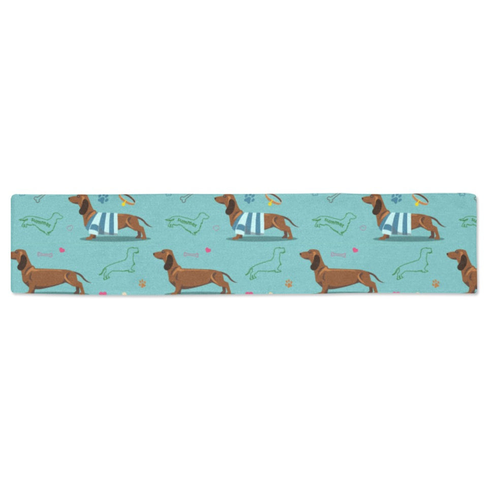 Dachshund decorative background Table Runner