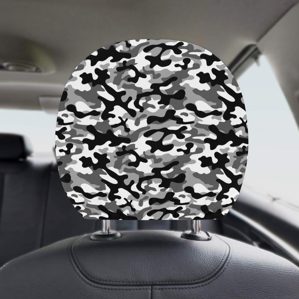Black white camouflage pattern Car Headrest Cover