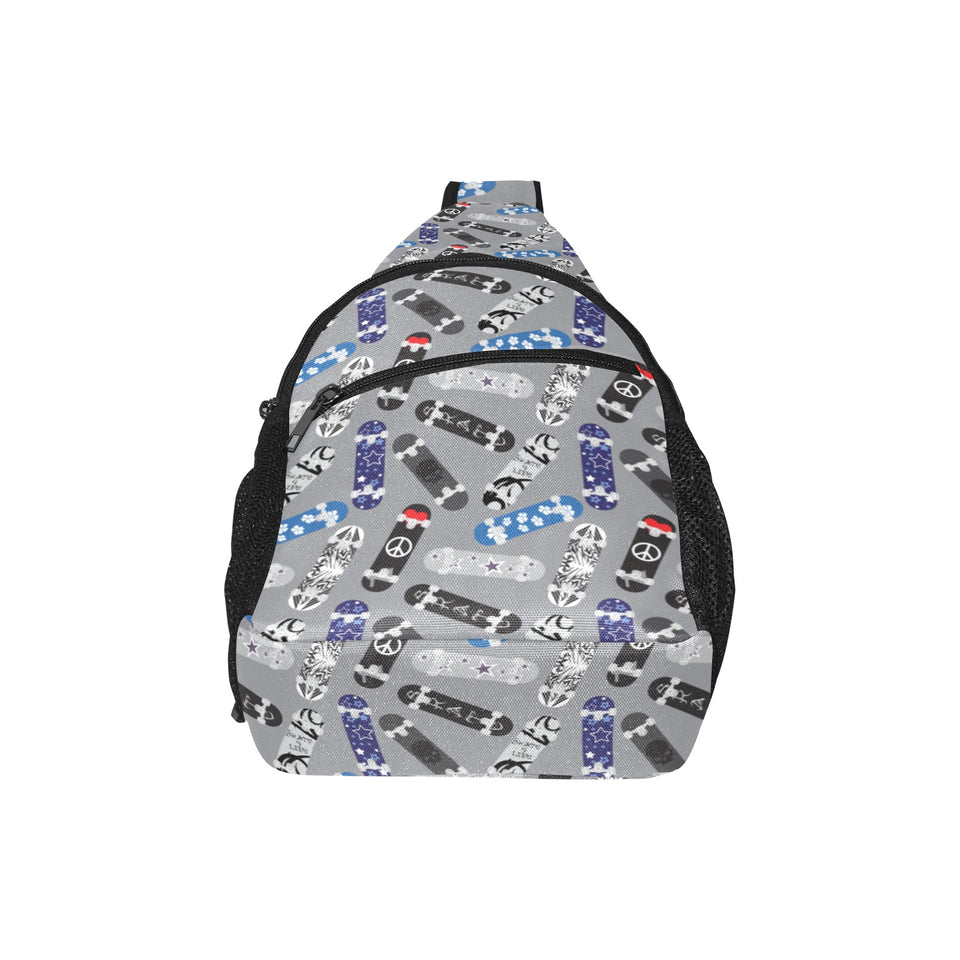 Skate Board Pattern Print Design 03 All Over Print Chest Bag