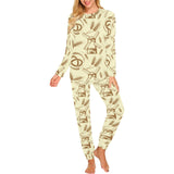 Windmill Wheat pattern Women's All Over Print Pajama Set