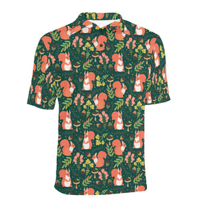 Squirrel Pattern Print Design 03 Men's All Over Print Polo Shirt
