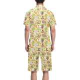 Guinea Pig Pattern Print Design 04 Men's V-Neck Short Pajama Set