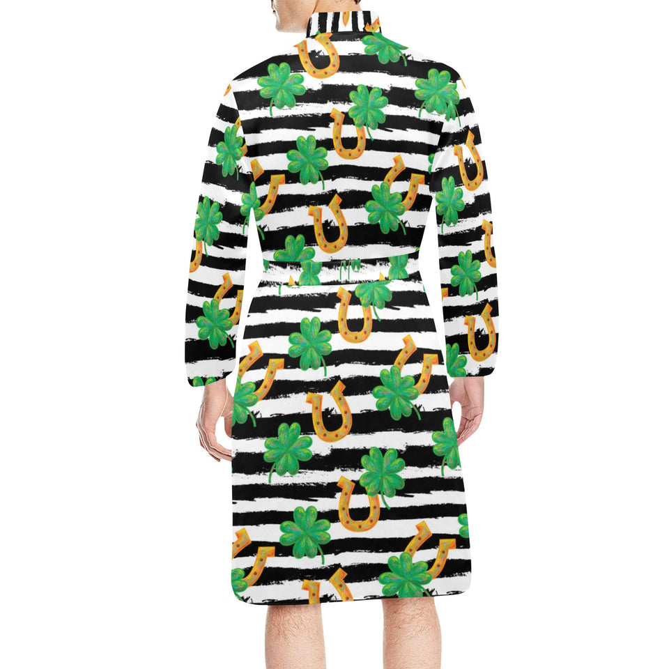 Horseshoes Pattern Print Design 01 Men's Long Sleeve Belted Night Robe