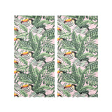 Toucan tropical green jungle palm pattern Gauze Curtain