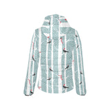 Crows christmas hat scarf Women's Padded Hooded Jacket