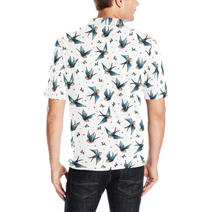 Swallow Pattern Print Design 04 Men's All Over Print Polo Shirt