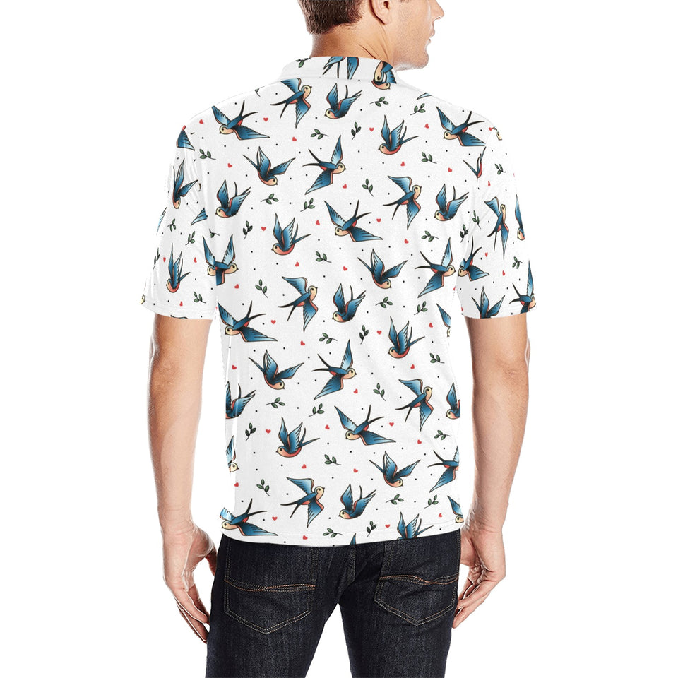 Swallow Pattern Print Design 04 Men's All Over Print Polo Shirt